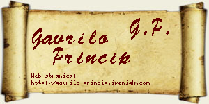 Gavrilo Princip vizit kartica